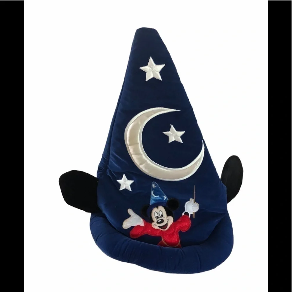 Walt Disney World Mickey Mouse Wizard Hat Blue Velvet Youth Magic Hocus Pocus
